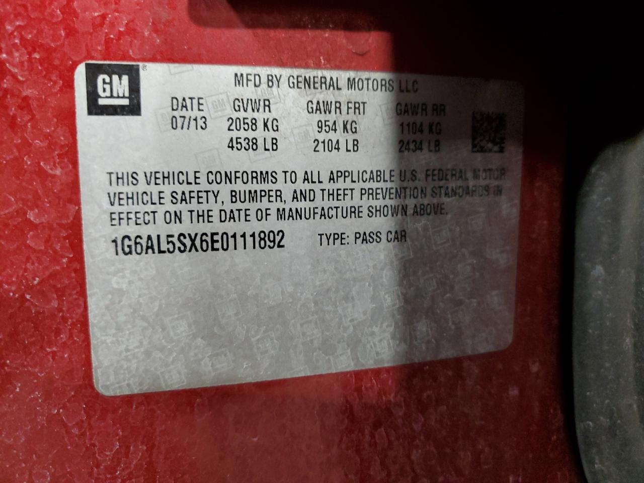 2014 Cadillac Ats Premium VIN: 1G6AL5SX6E0111892 Lot: 90117965