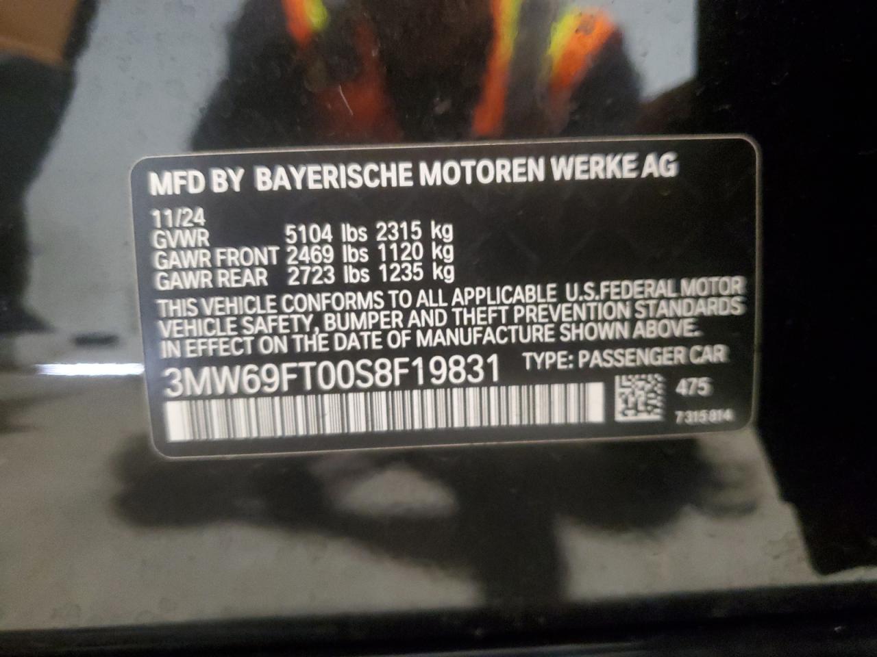 2025 BMW M340Xi VIN: 3MW69FT00S8F19831 Lot: 84017715