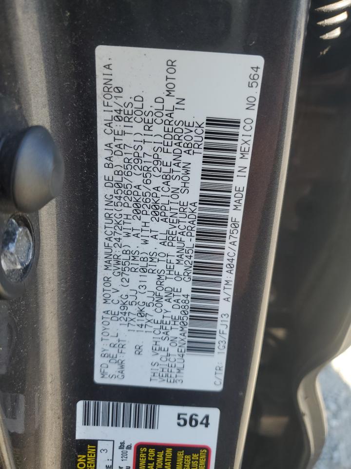 2010 Toyota Tacoma Double Cab VIN: 3TMLU4ENXAM050884 Lot: 86126635