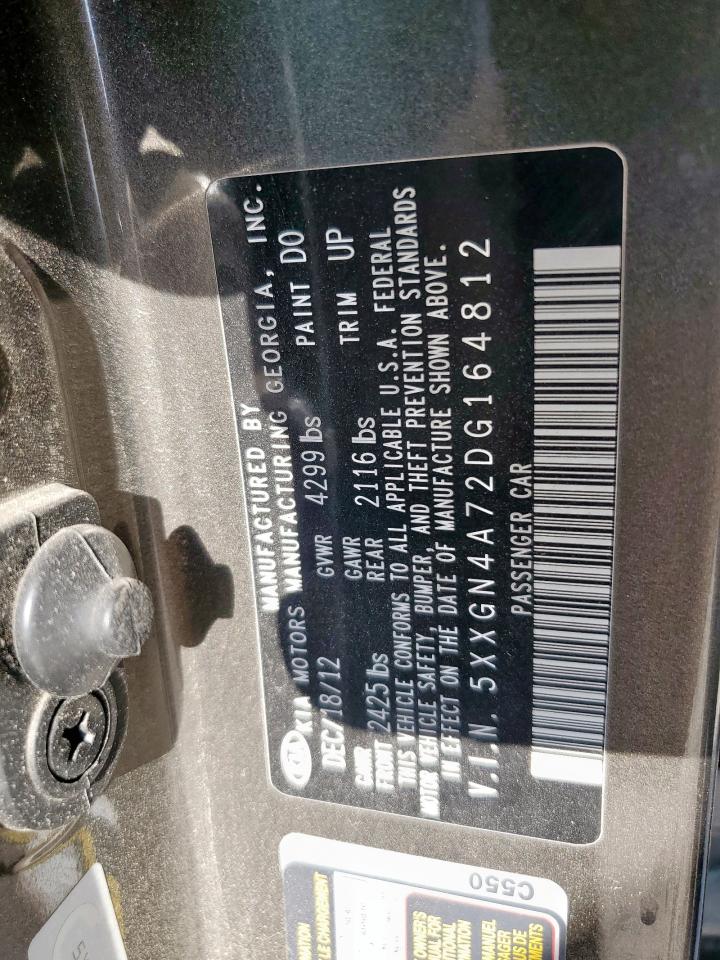 2013 Kia Optima Ex VIN: 5XXGN4A72DG164812 Lot: 84064055