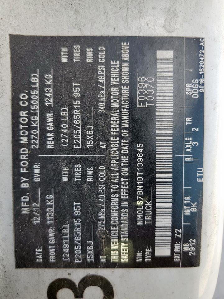 2013 Ford Transit Connect VIN: NM0LS7BN1DT139645 Lot: 92844025