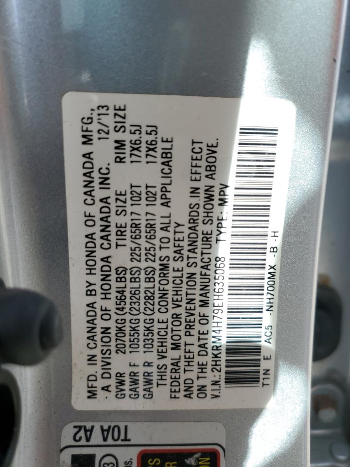 2014 Honda Cr-V Exl VIN: 2HKRM4H79EH635068 Lot: 90311085