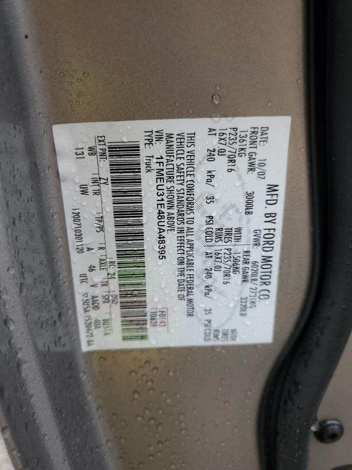 2008 Ford Explorer Sport Trac Xlt VIN: 1FMEU31E48UA48395 Lot: 85368675