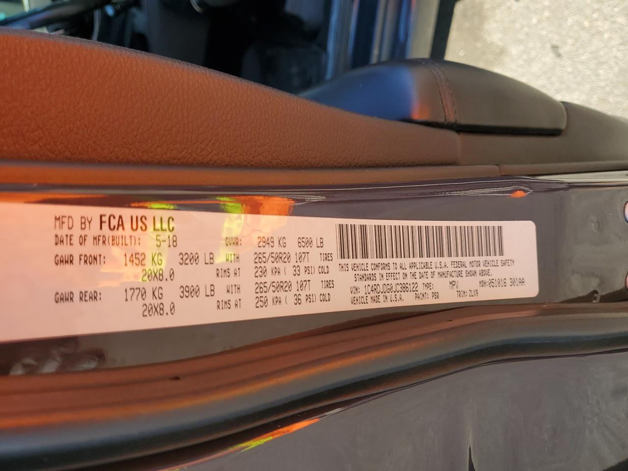 2018 Dodge Durango Gt VIN: 1C4RDJDG0JC386122 Lot: 84880495