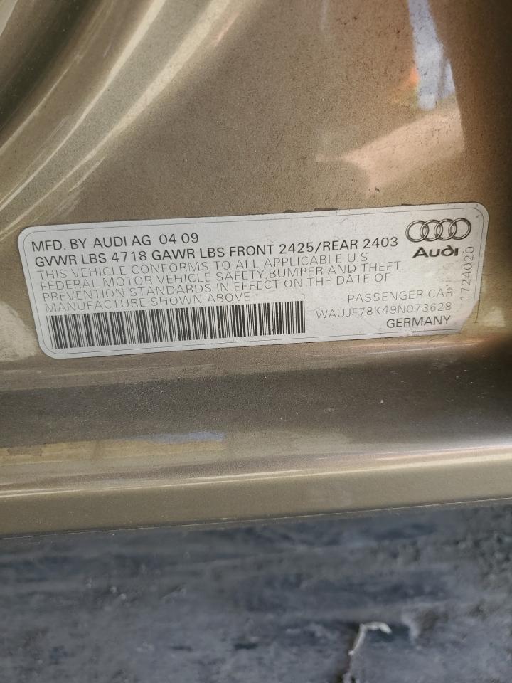 2009 Audi A4 Premium Plus VIN: WAUJF78K49N073628 Lot: 82104165