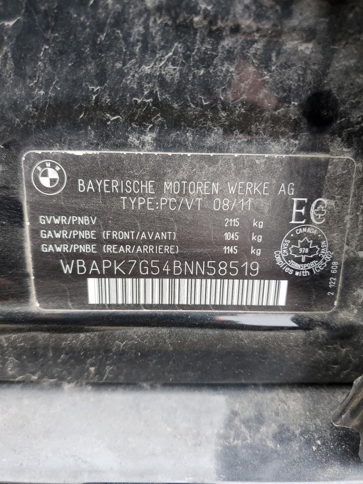 2011 BMW 328 Xi VIN: WBAPK7G54BNN58519 Lot: 82349635