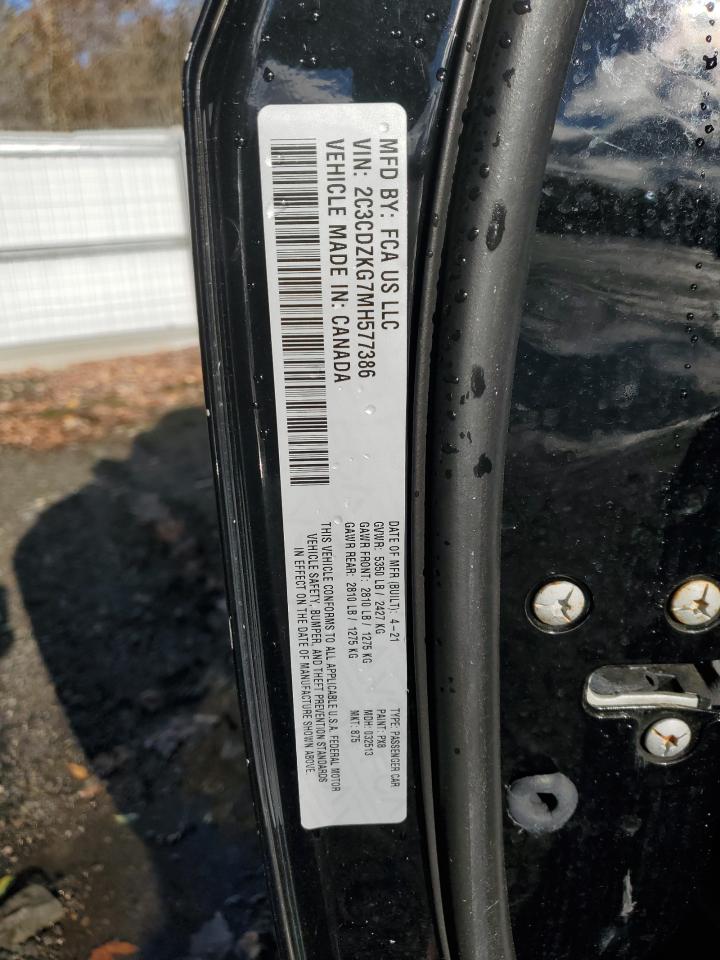 2021 Dodge Challenger Gt VIN: 2C3CDZKG7MH577386 Lot: 90687115