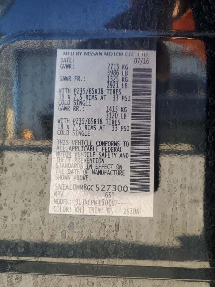 2016 Infiniti Qx60 VIN: 5N1AL0MM8GC527300 Lot: 90666345