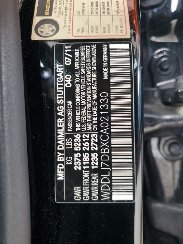 2012 Mercedes-Benz Cls 550 VIN: WDDLJ7DBXCA021330 Lot: 85576445