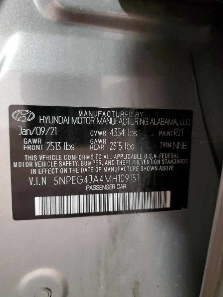 2021 Hyundai Sonata Se VIN: 5NPEG4JA4MH109151 Lot: 85354495