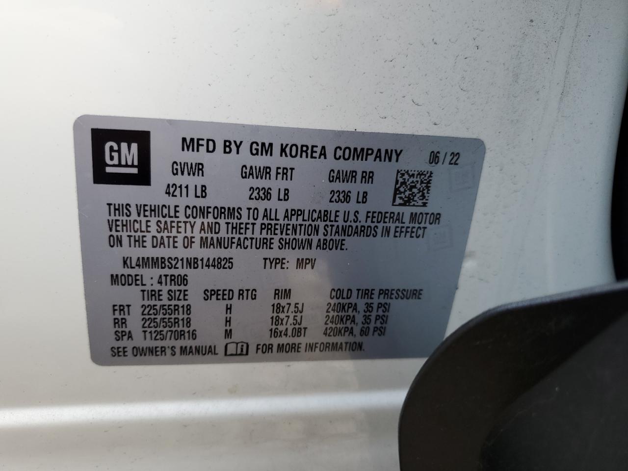 2022 Buick Encore Gx Preferred VIN: KL4MMBS21NB144825 Lot: 82574165