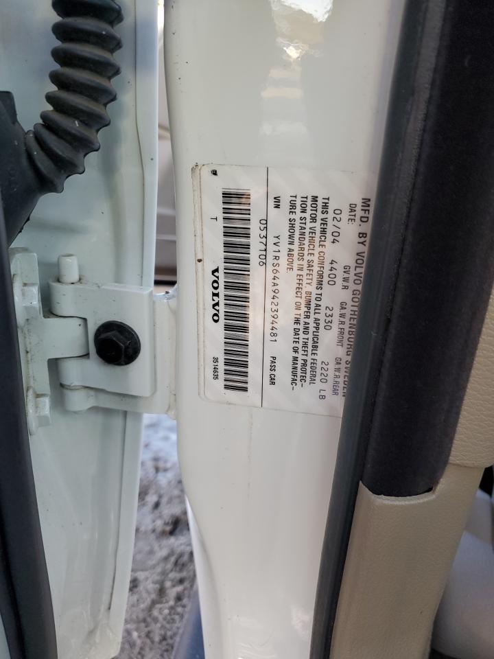 2004 Volvo S60 VIN: YV1RS64A942394481 Lot: 87449145