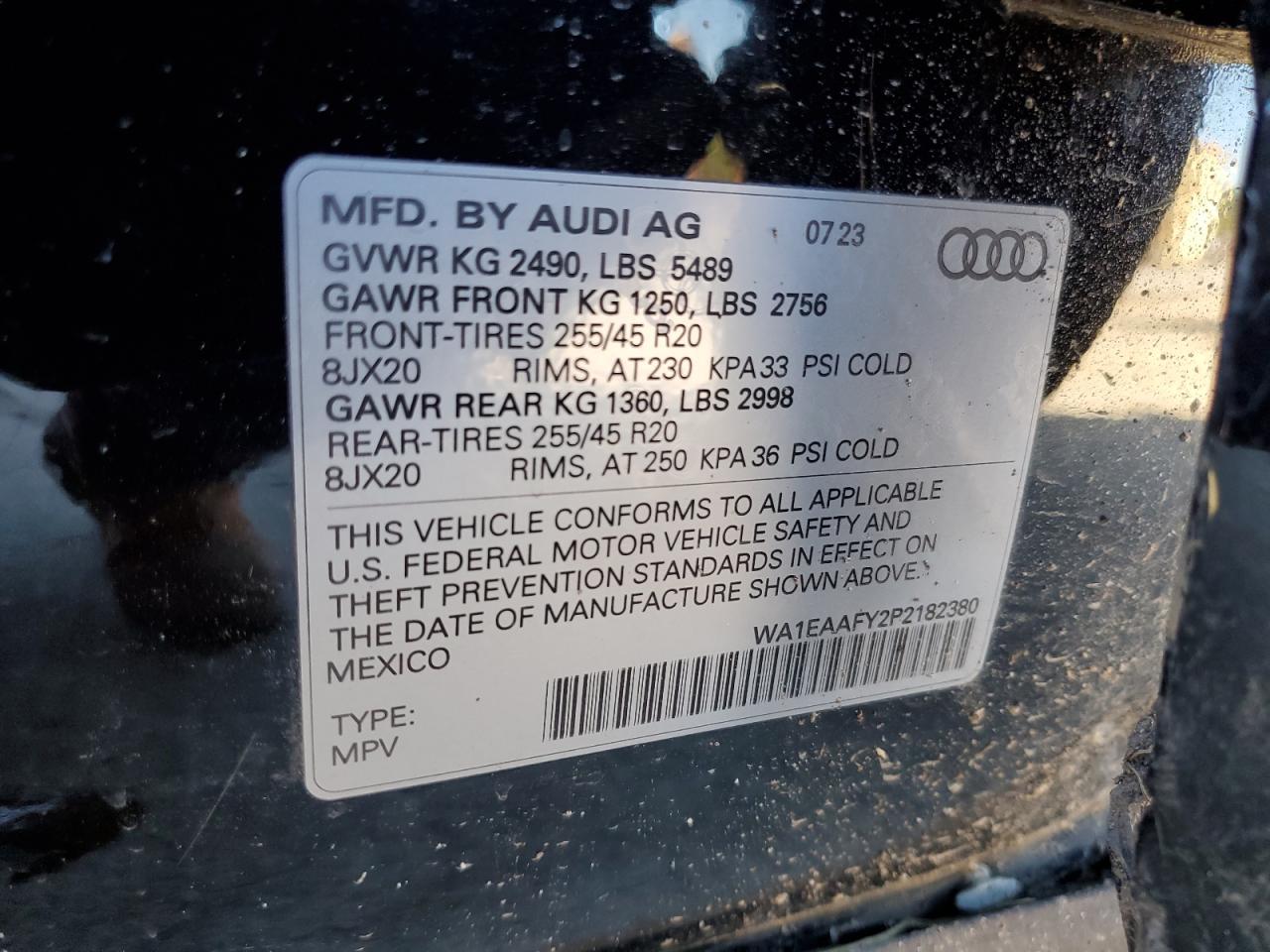 2023 Audi Q5 Premium Plus 45 VIN: WA1EAAFY2P2182380 Lot: 90570225