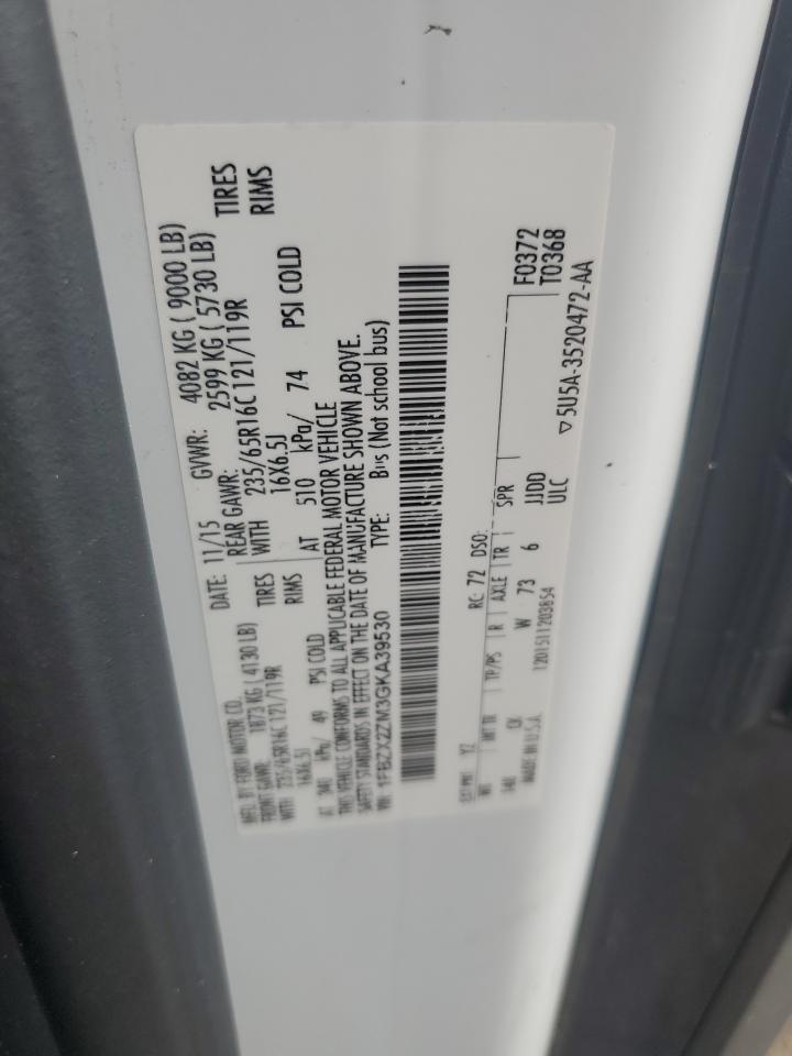2016 Ford Transit T-350 VIN: 1FBZX2ZM3GKA39530 Lot: 85924675