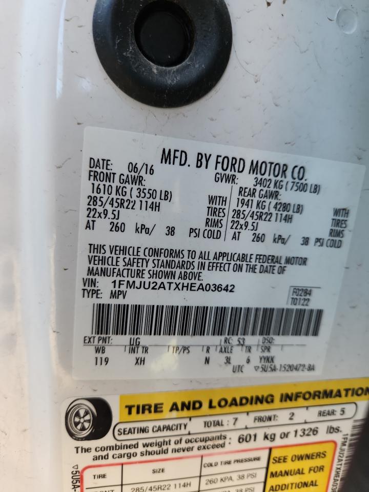 2017 Ford Expedition Limited VIN: 1FMJU2ATXHEA03642 Lot: 85129625