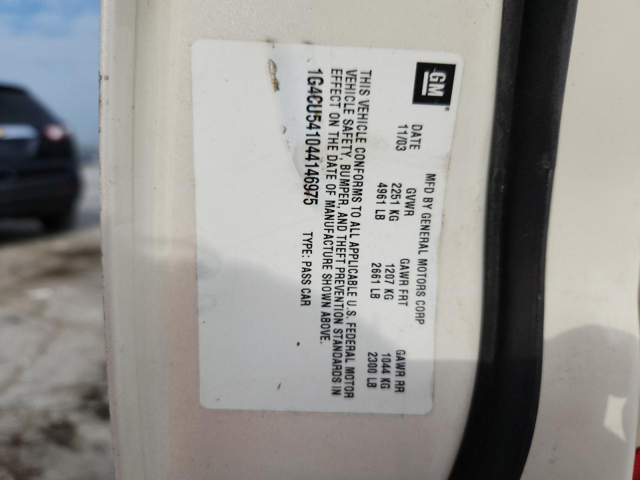 2004 Buick Park Avenue Ultra VIN: 1G4CU541044146975 Lot: 86479795