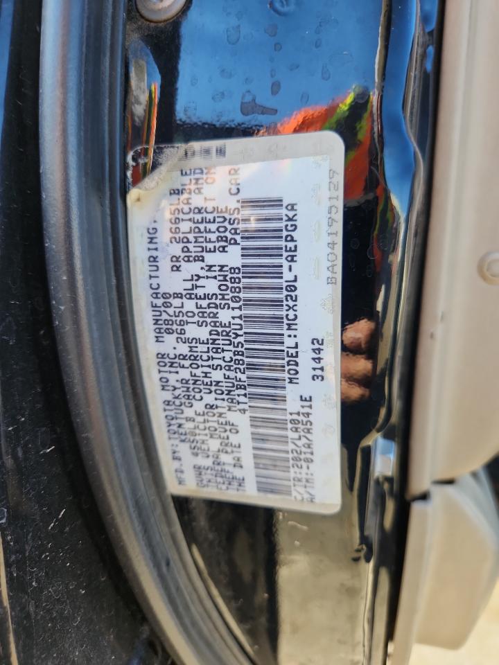 2000 Toyota Avalon Xl VIN: 4T1BF28B5YU110888 Lot: 87444015