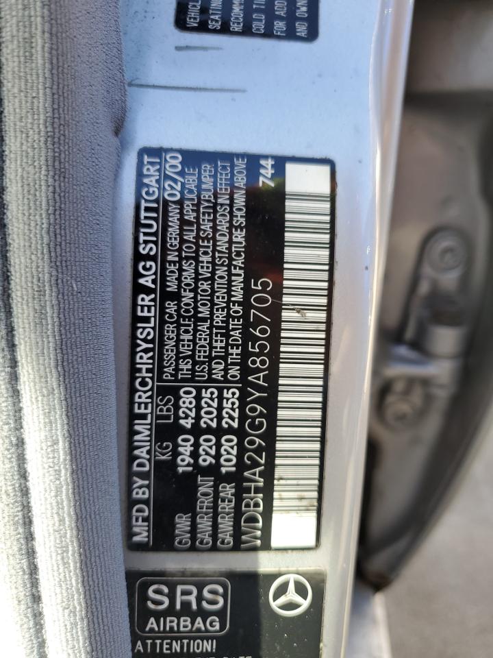 2000 Mercedes-Benz C 280 VIN: WDBHA29G9YA856705 Lot: 85785435