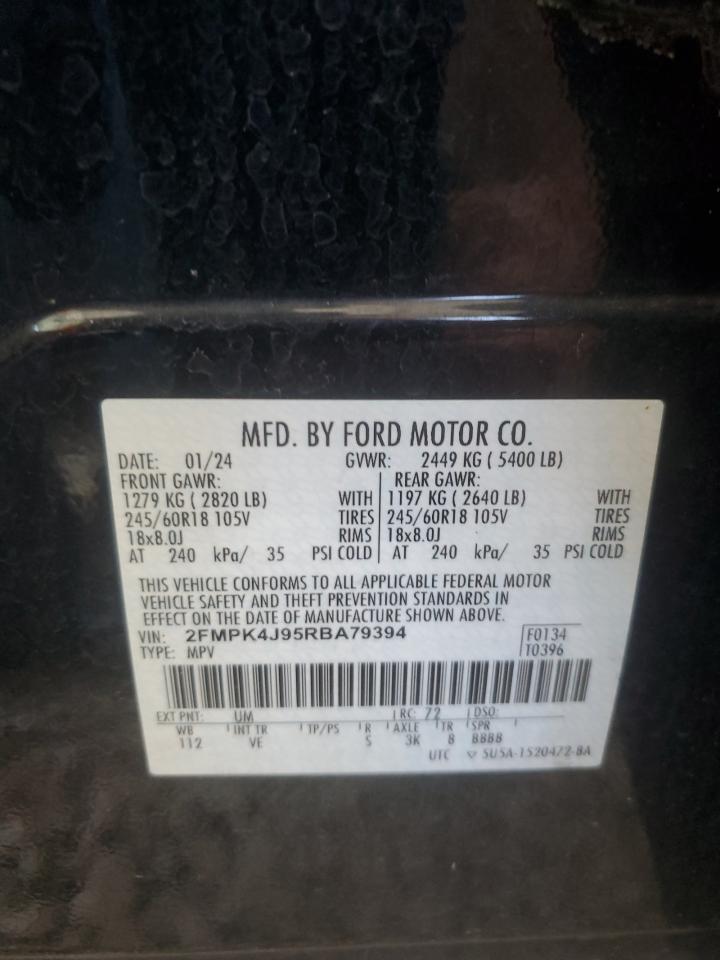 2024 Ford Edge Sel VIN: 2FMPK4J95RBA79394 Lot: 87105635