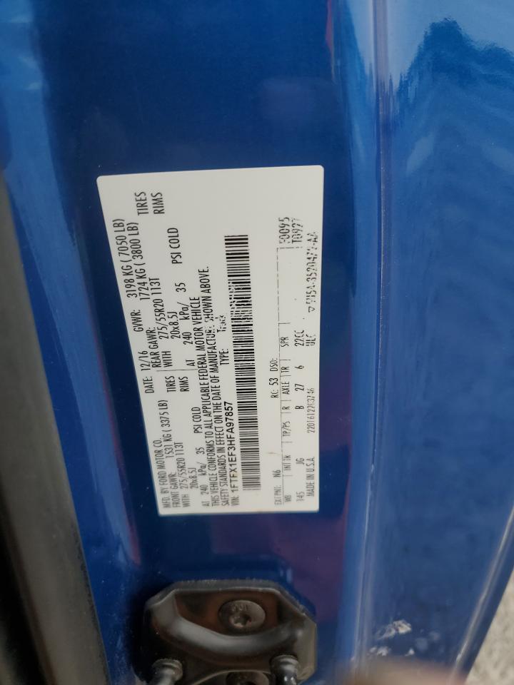 2017 Ford F150 Super Cab VIN: 1FTFX1EF3HFA97857 Lot: 87256355