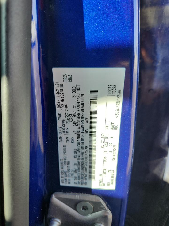 2013 Ford Escape S VIN: 1FMCU0F70DUD77539 Lot: 86531795