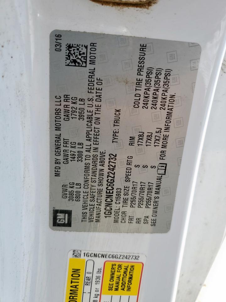 2016 Chevrolet Silverado C1500 VIN: 1GCNCNEC6GZ242732 Lot: 85898705