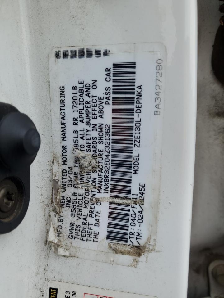 2004 Toyota Corolla Ce VIN: 1NXBR32E04Z321362 Lot: 84808715