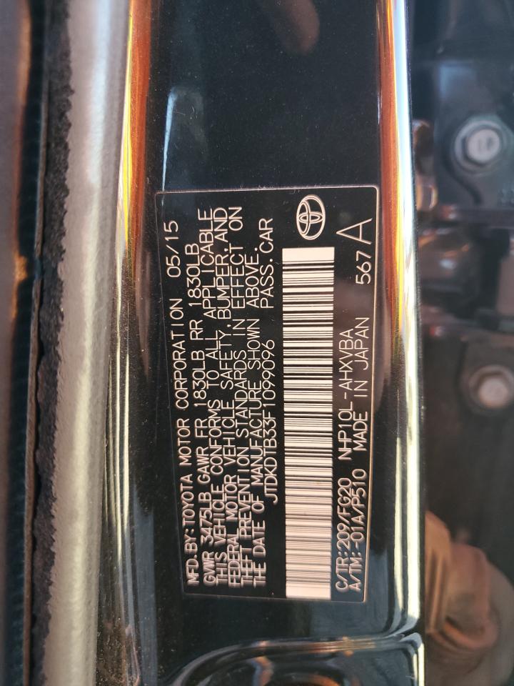 2015 Toyota Prius C VIN: JTDKDTB33F1099096 Lot: 83780615