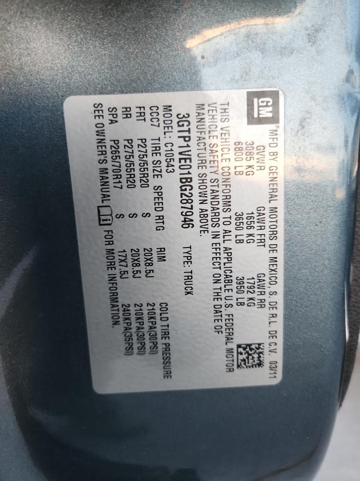 2011 GMC Sierra C1500 Sle VIN: 3GTP1VE01BG287946 Lot: 90380055