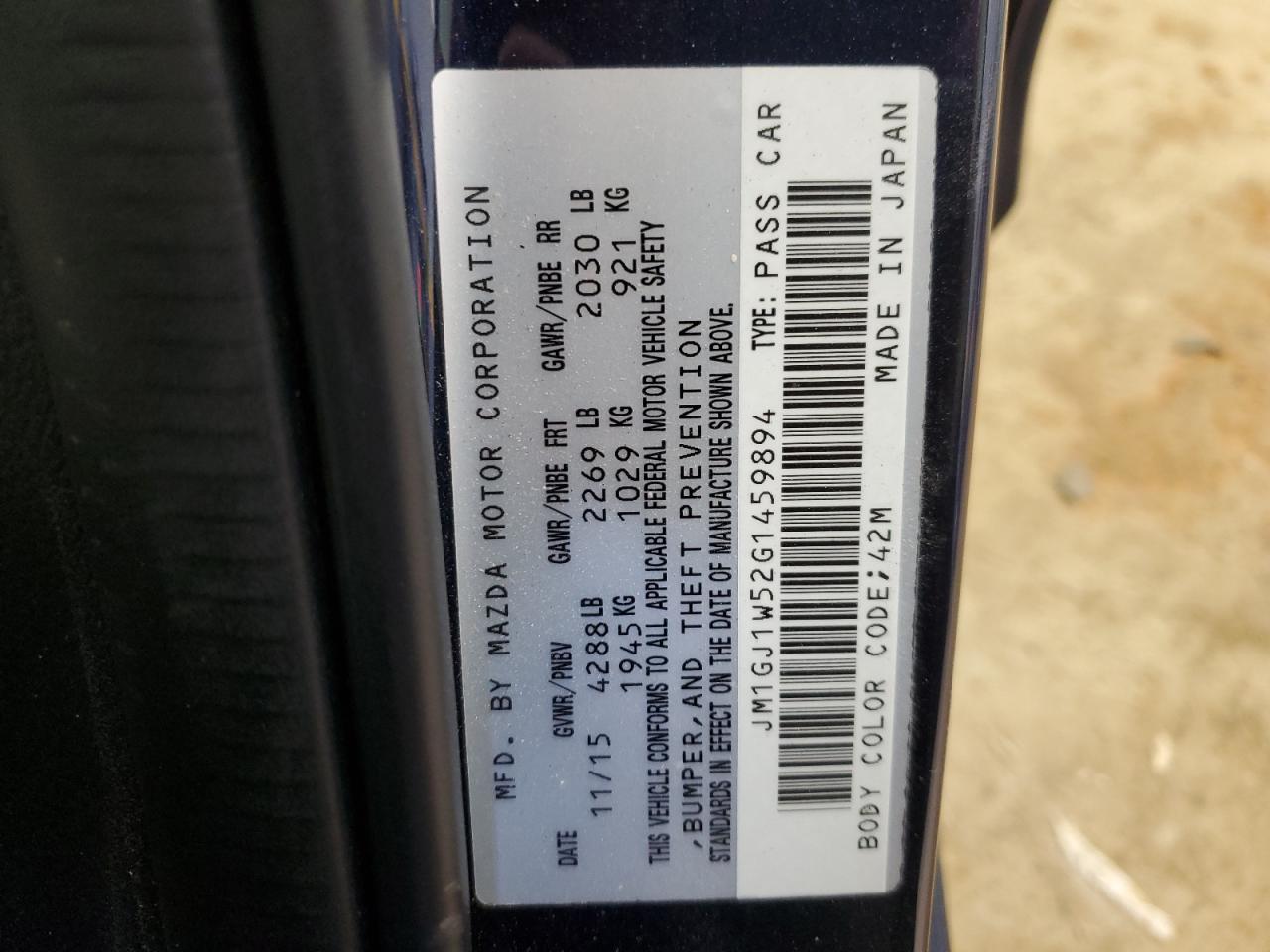 2016 Mazda 6 Grand Touring VIN: JM1GJ1W52G1459894 Lot: 90576245