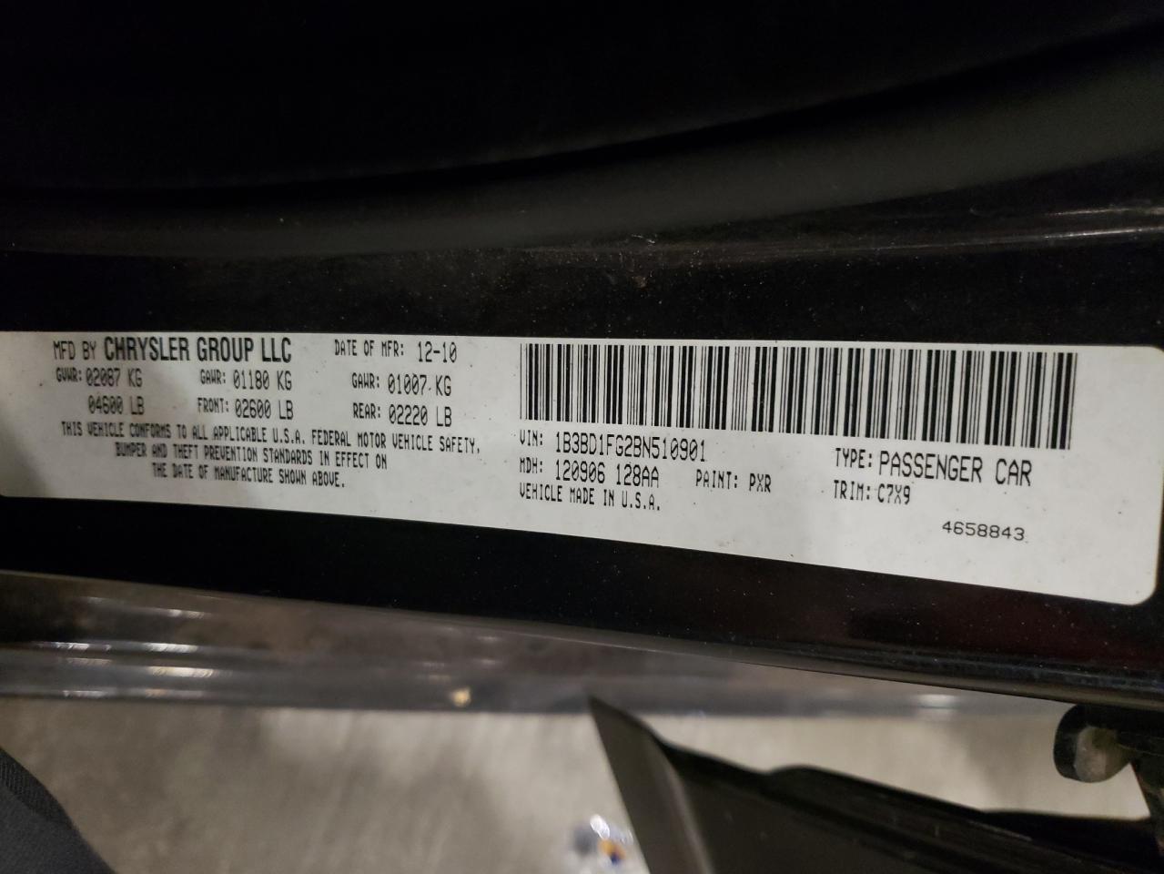 2011 Dodge Avenger Mainstreet VIN: 1B3BD1FG2BN510901 Lot: 82342815