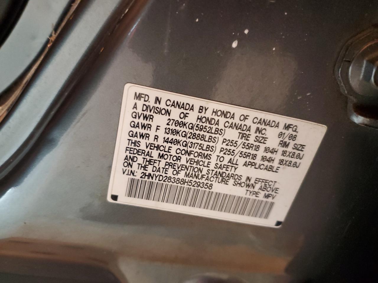 2008 Acura Mdx Technology VIN: 2HNYD28388H529358 Lot: 90895185