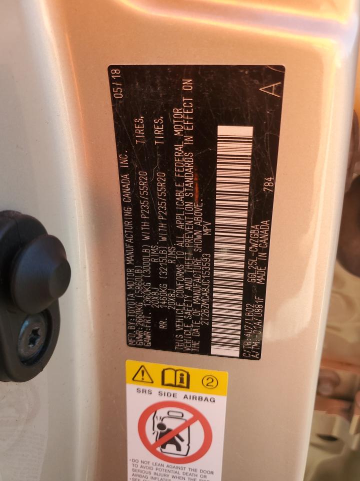 2018 Lexus Rx 350 Base VIN: 2T2BZMCA8JC153593 Lot: 81899555