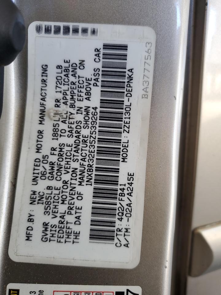 2005 Toyota Corolla Ce VIN: 1NXBR32E35Z539264 Lot: 85360995