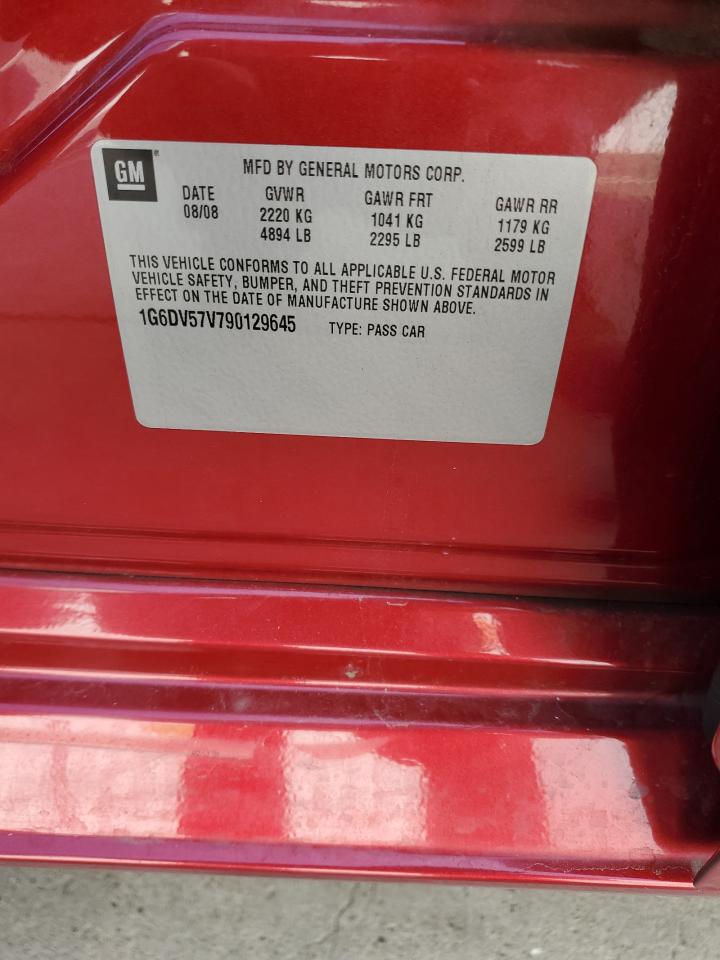 2009 Cadillac Cts Hi Feature V6 VIN: 1G6DV57V790129645 Lot: 82734795