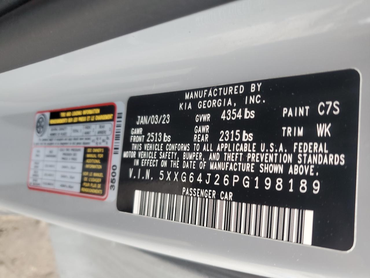 2023 Kia K5 Gt Line VIN: 5XXG64J26PG198189 Lot: 86487165