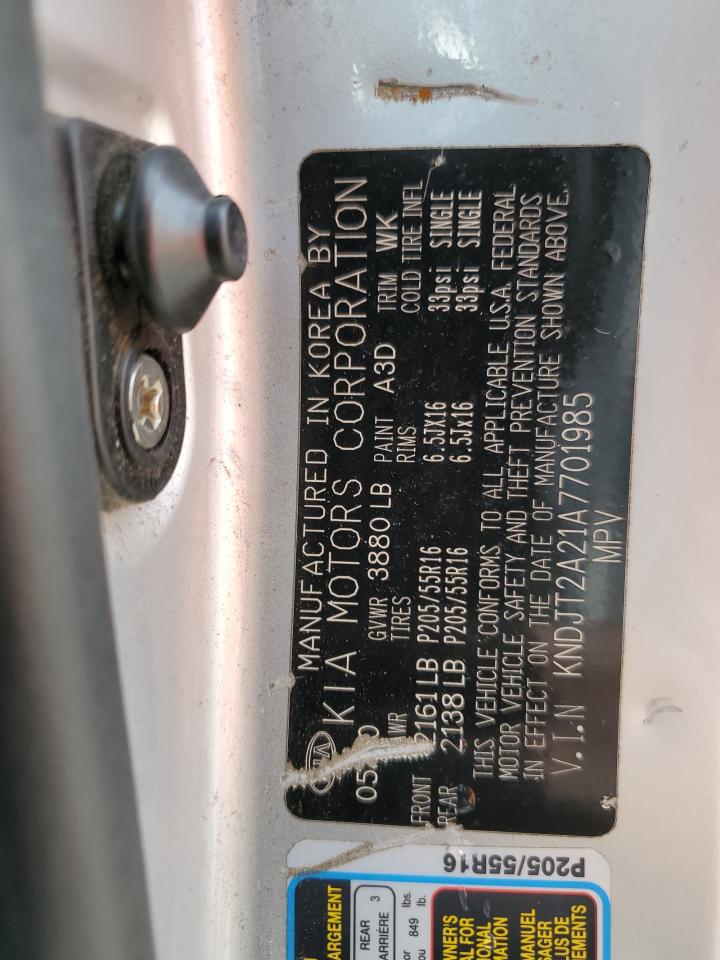 2010 Kia Soul + VIN: KNDJT2A21A7701985 Lot: 85848555