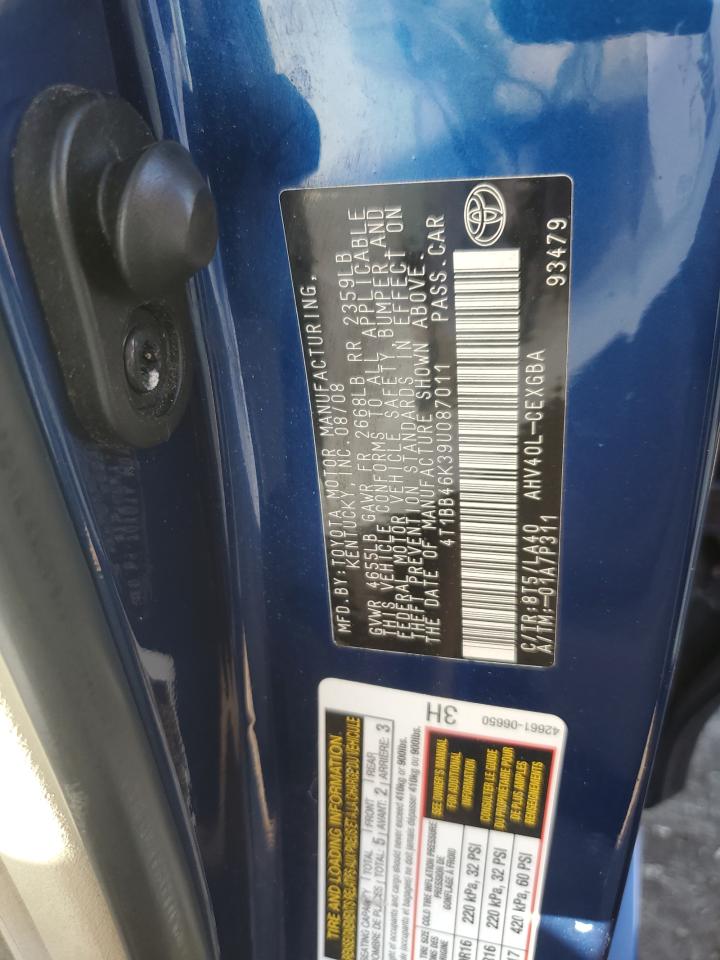 2009 Toyota Camry Hybrid VIN: 4T1BB46K39U087011 Lot: 84066115