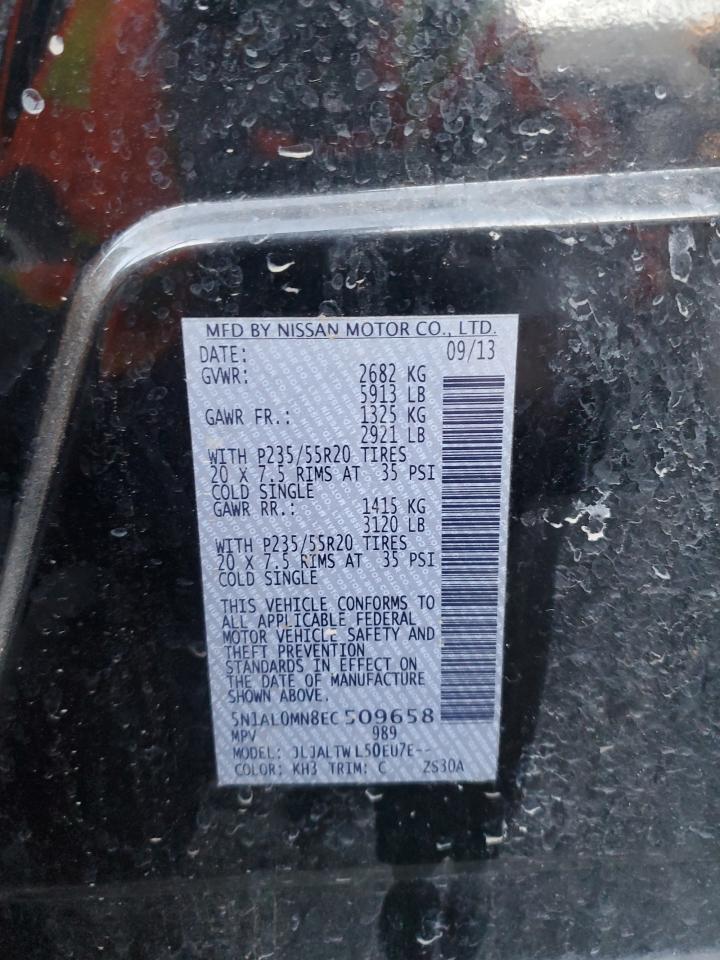 2014 Infiniti Qx60 VIN: 5N1AL0MN8EC509658 Lot: 90879745