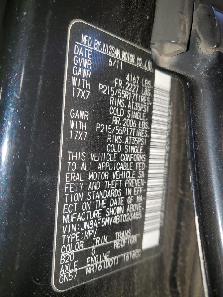 2011 Nissan Juke S VIN: JN8AF5MV4BT023485 Lot: 82405535