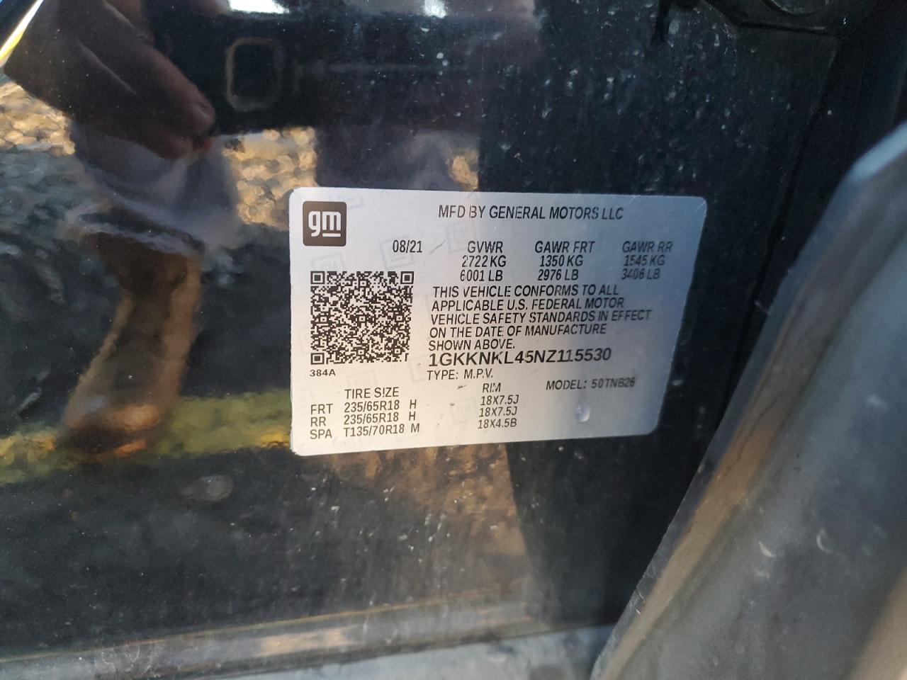 2022 GMC Acadia Sle VIN: 1GKKNKL45NZ115530 Lot: 89465225