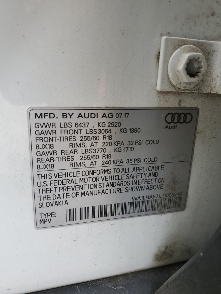 2018 Audi Q7 Premium Plus VIN: WA1LHAF71JD005244 Lot: 85269145