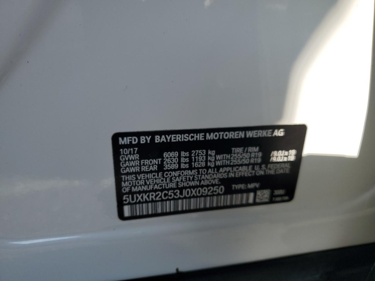 2018 BMW X5 Sdrive35I VIN: 5UXKR2C53J0X09250 Lot: 84009595