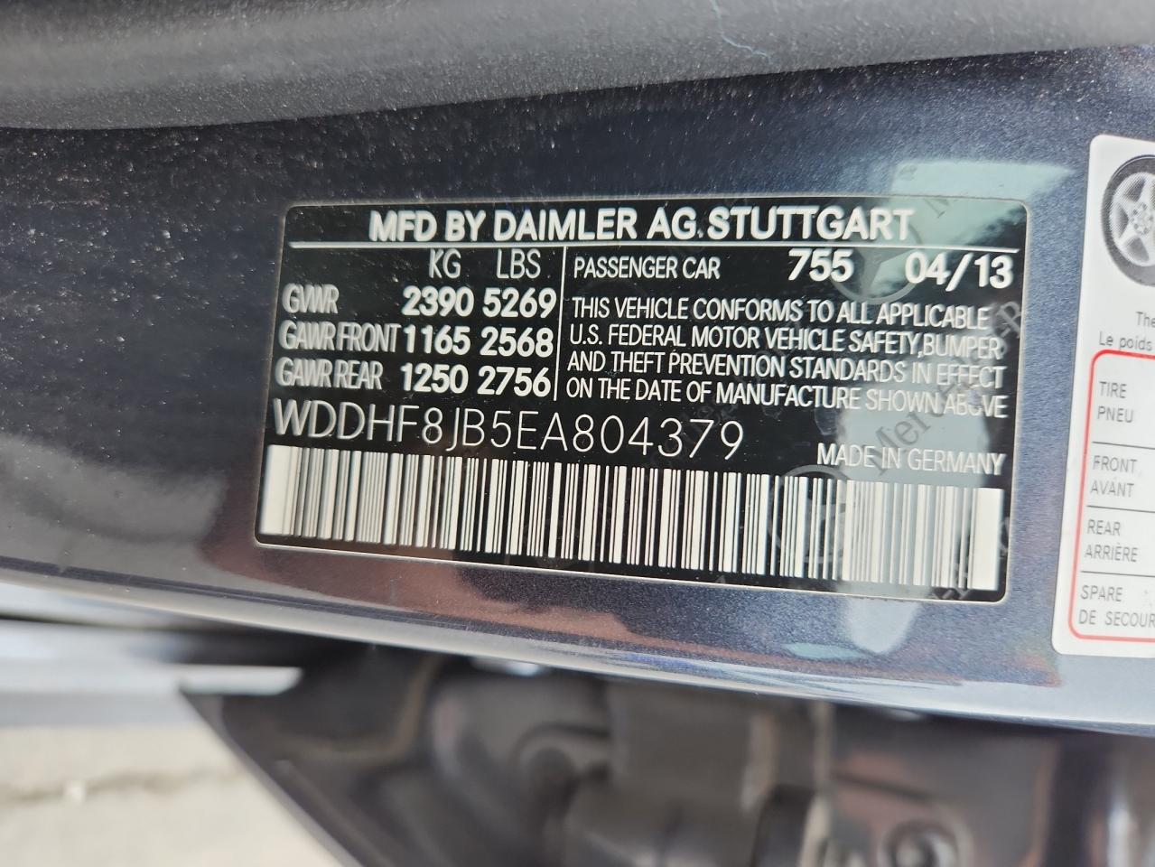 2014 Mercedes-Benz E 350 4Matic VIN: WDDHF8JB5EA804379 Lot: 81834965