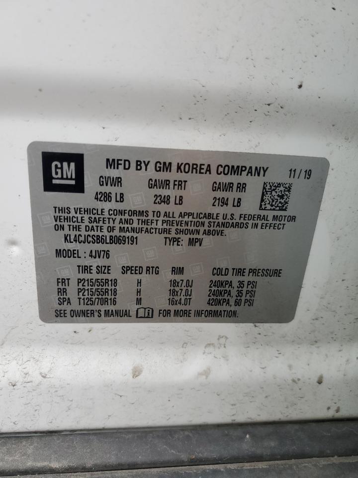 2020 Buick Encore Essence VIN: KL4CJCSB6LB069191 Lot: 90053735