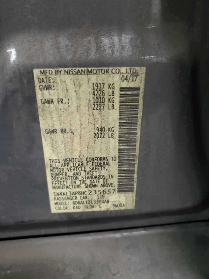 2017 Nissan Altima 2.5 VIN: 1N4AL3AP8HC235657 Lot: 85008895