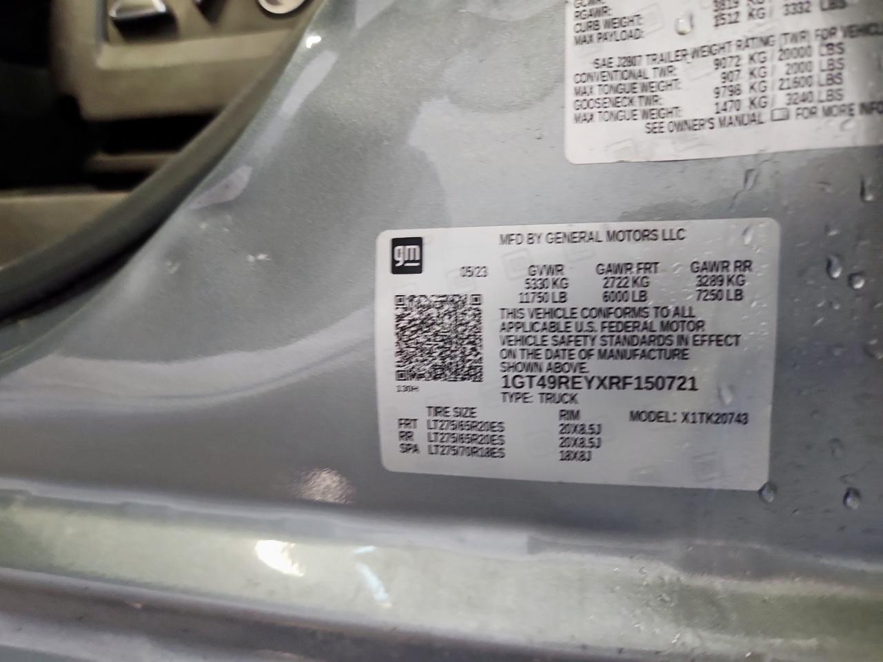 2024 GMC Sierra K2500 Denali VIN: 1GT49REYXRF150721 Lot: 84968825