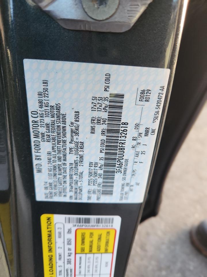 2015 Ford Fusion S Hybrid VIN: 3FA6P0UU8FR132618 Lot: 85319475