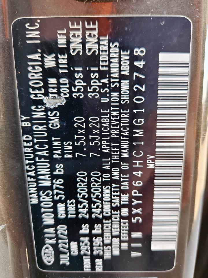 2021 Kia Telluride S VIN: 5XYP64HC1MG102748 Lot: 86637455