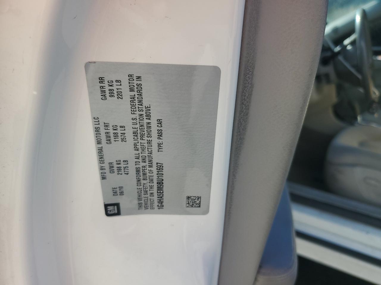 2011 Buick Lucerne Cx VIN: 1G4HA5EM9BU101697 Lot: 90805055